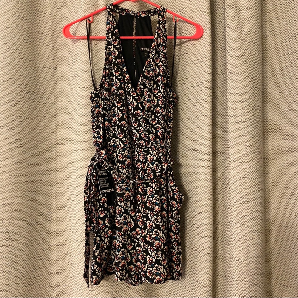 Express neon flower romper NWT 6